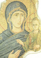 Богородица с младенцем 14 век мозаика